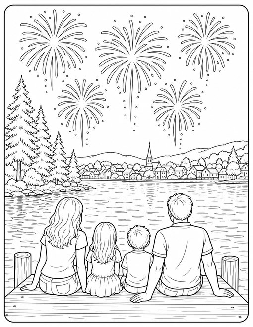 Fourth Of July 008 Fireworks Over Lake