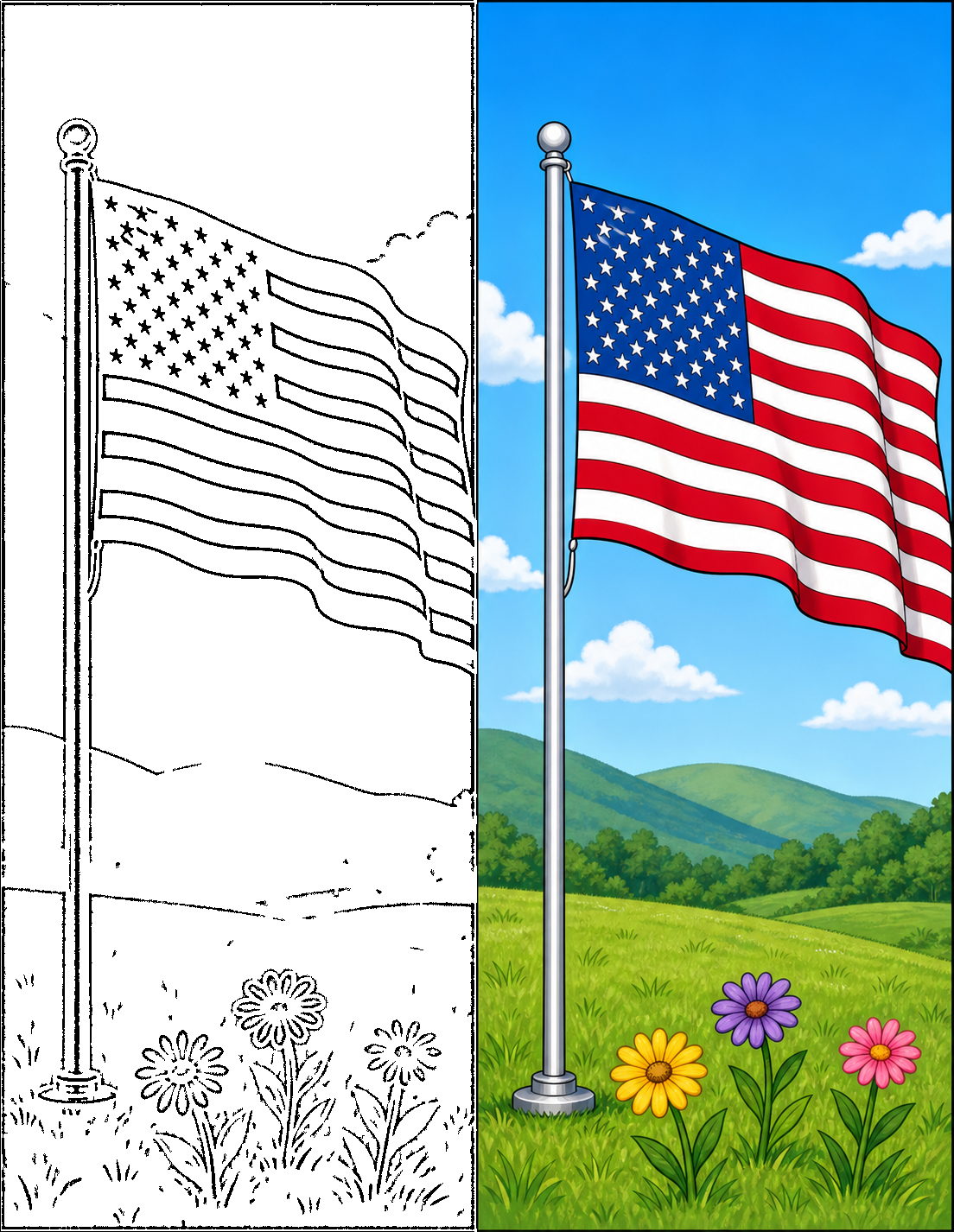 American Flag Coloring Pages