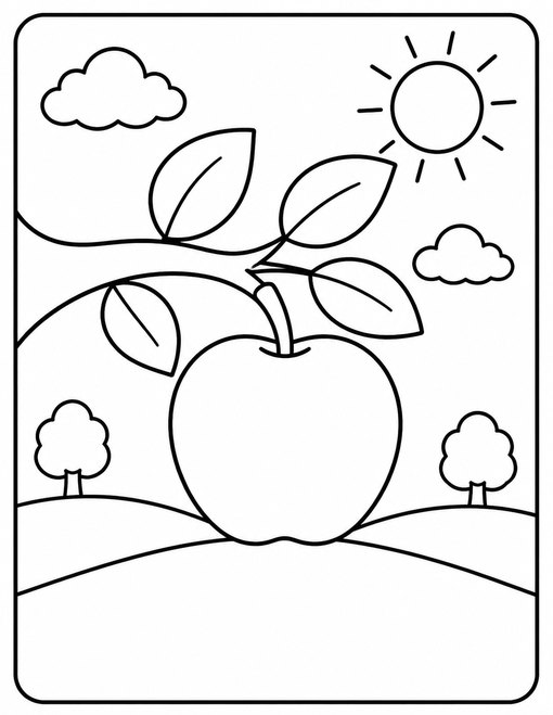 Apple On Tree Branch