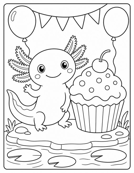 Axolotl Cupcake Party