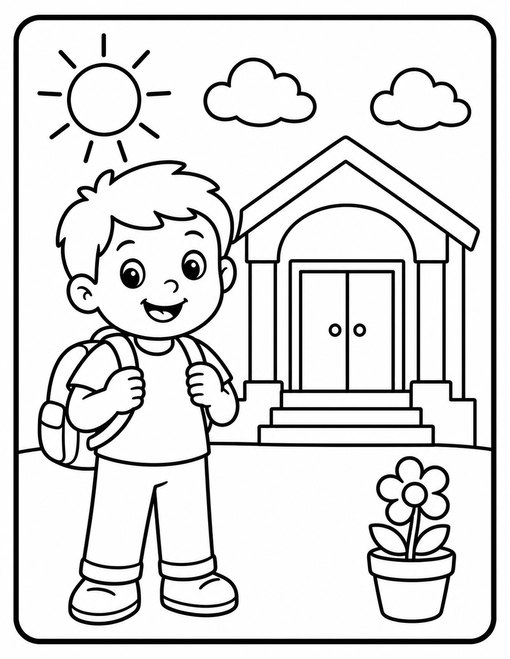 Back To School 001 Happy Child With Backpack