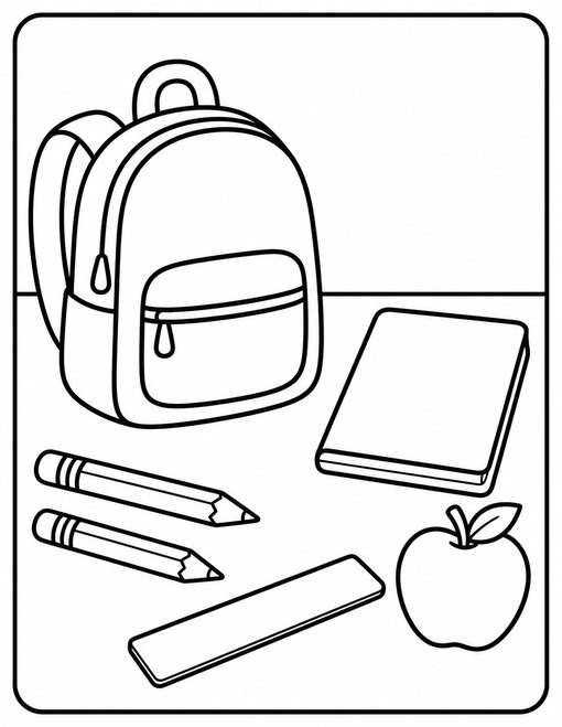 Back To School 002 School Supply Pile