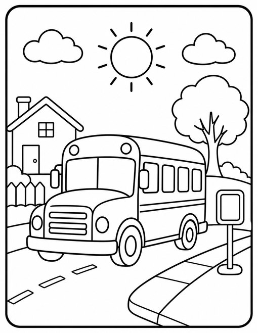 Back To School 003 Yellow Bus Arrival