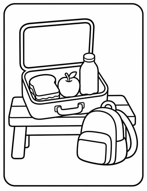 Back To School 005 Lunchbox And Apple