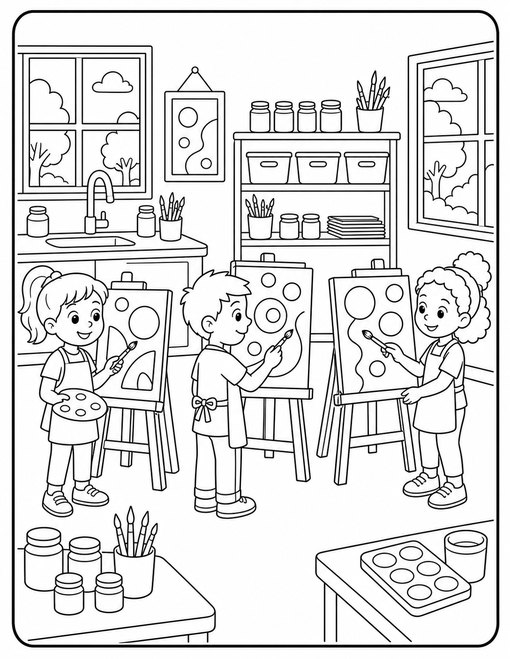 Back To School 009 Art Class Painting