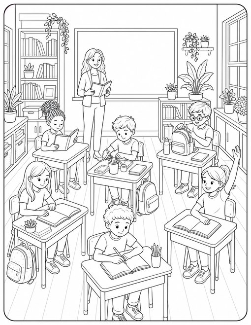 Back To School 014 Detailed Classroom Morning