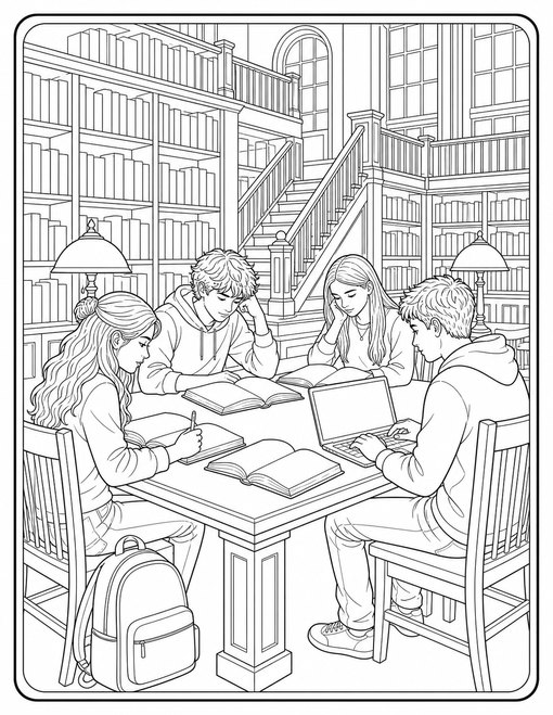 Back To School 017 Library Study Team