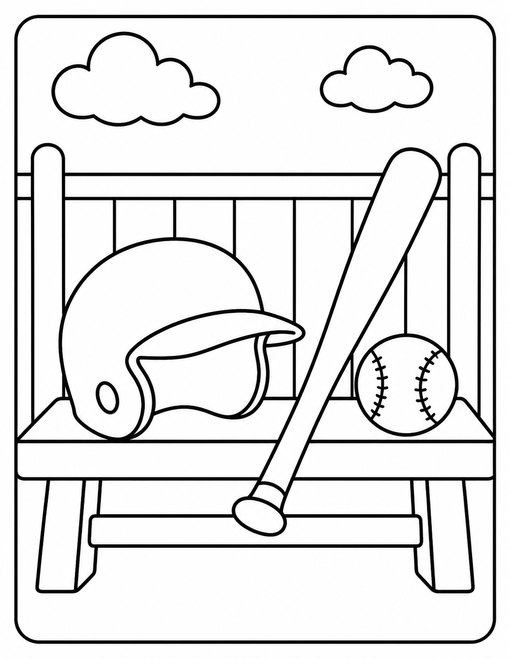 Baseball Bat And Helmet