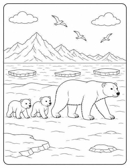 Polar Bear Family Walk