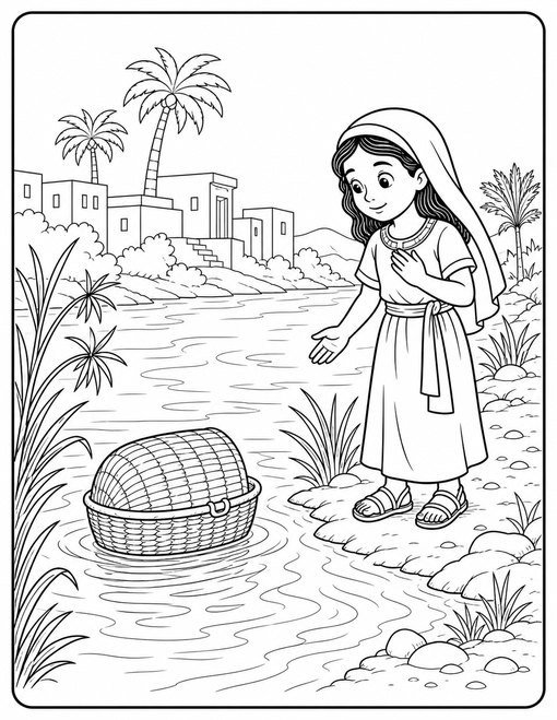 Moses Basket On River