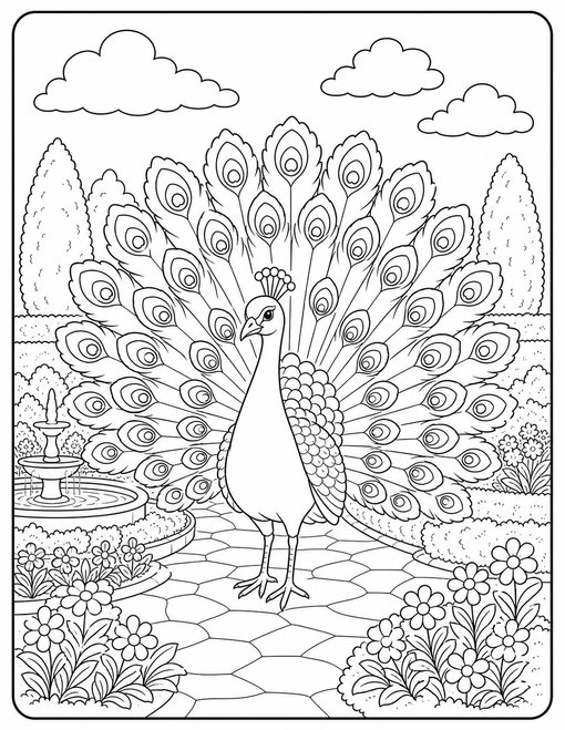 Peacock Garden Display
