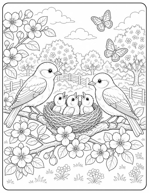Bluebird Family Nest