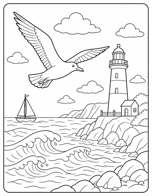 Seagull Lighthouse Coast
