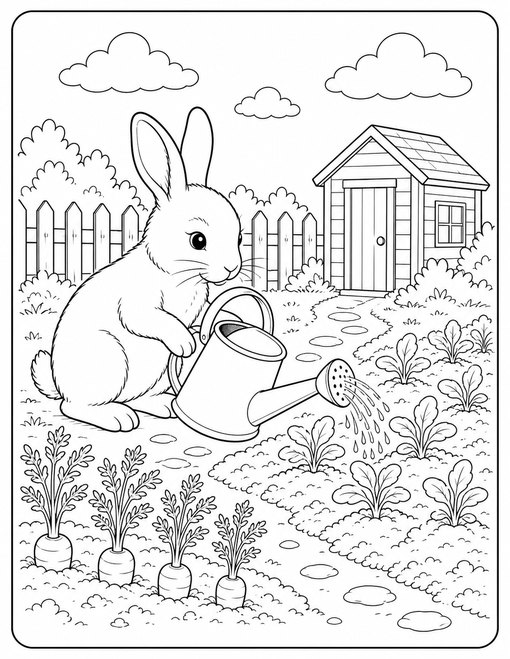 Bunny Watering Garden