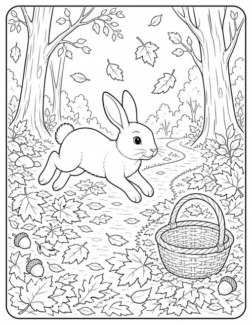 Bunny Autumn Leaves