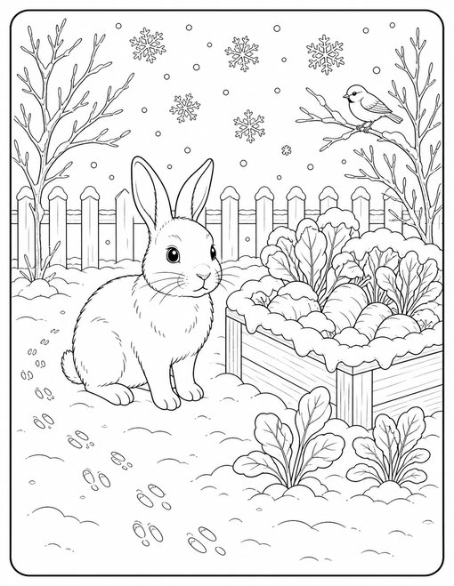 Bunny Snowy Garden
