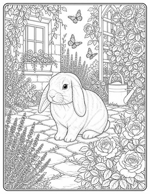 Lop Rabbit Cottage Garden