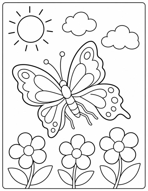 Butterfly Cloudy Sky