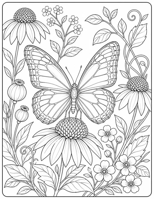 Realistic Botanical Butterfly