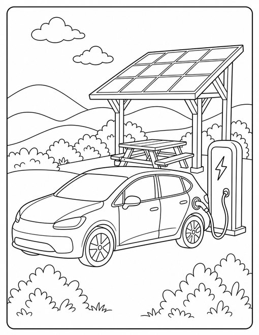 Electric Car Solar Stop