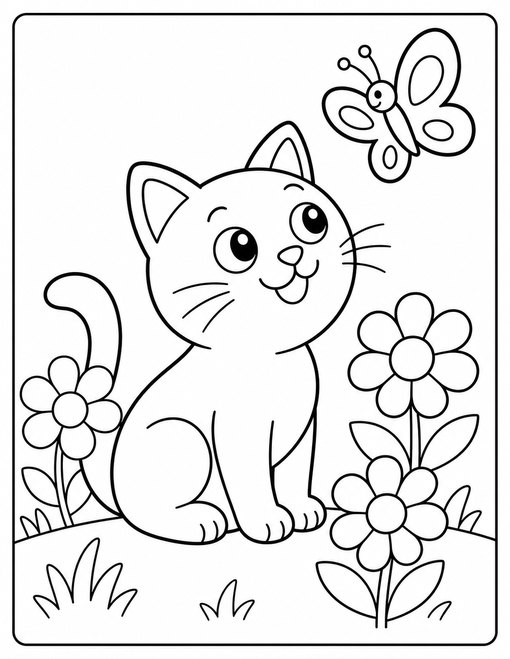 Cat Butterfly Garden