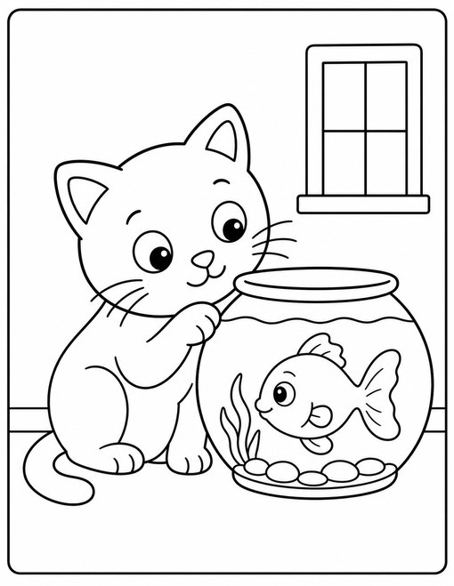Cat Fishbowl Friend