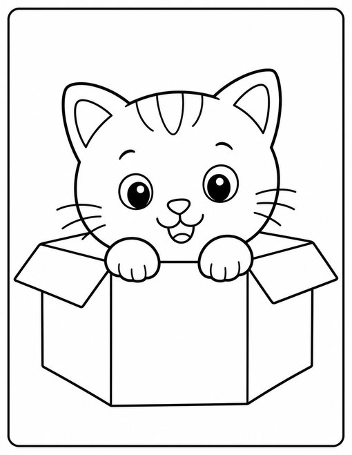 Cat Cardboard Box