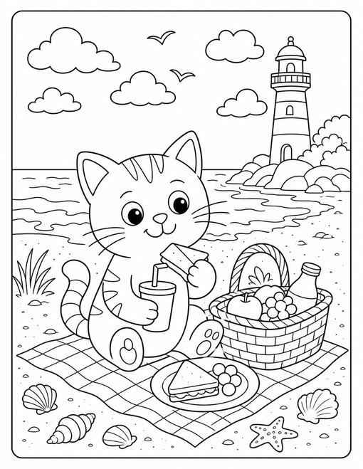 Cat Beach Picnic