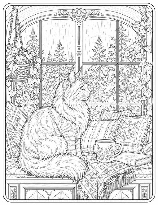 Maine Coon Forest Window