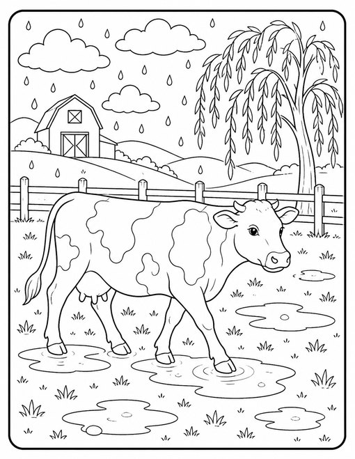 Cow Rainy Pasture