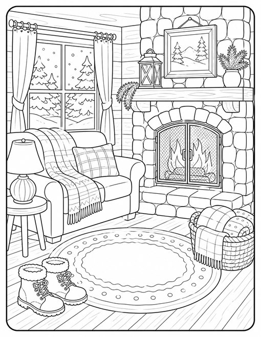 Cozy Cabin Fireplace