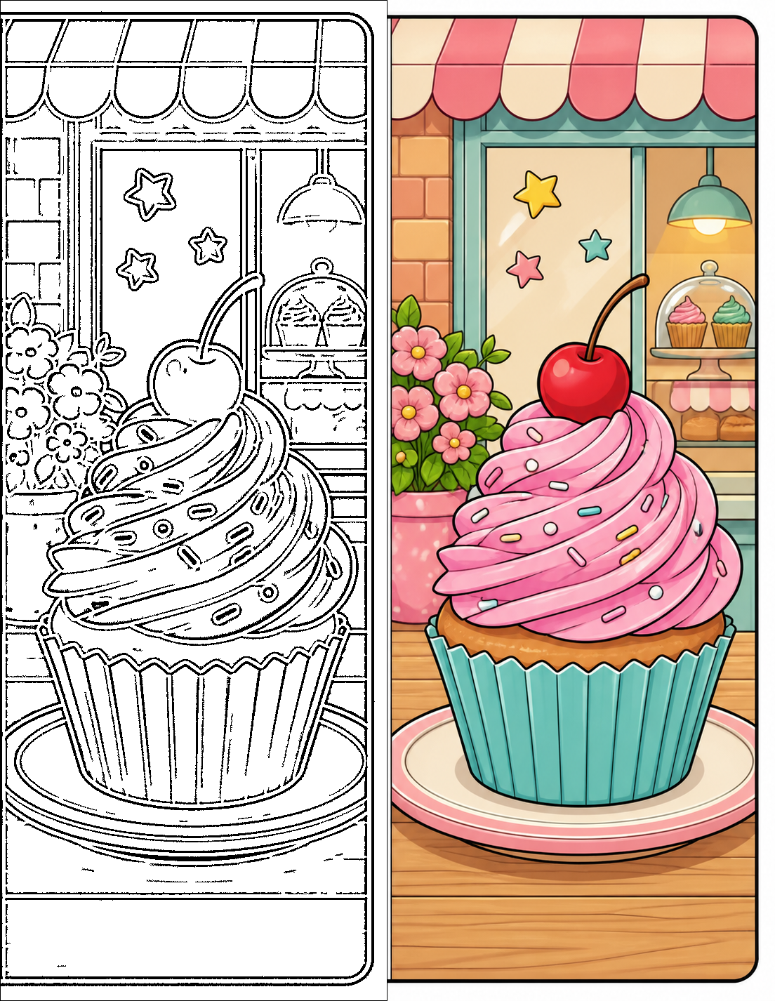 Cupcake Coloring Pages