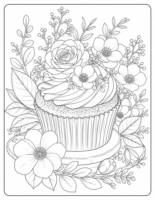 Botanical Flower Cupcake