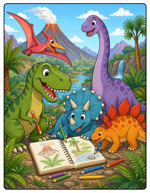 Dinosaur Coloring Pages cover