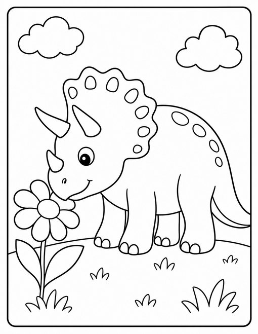 Triceratops Flower Meadow