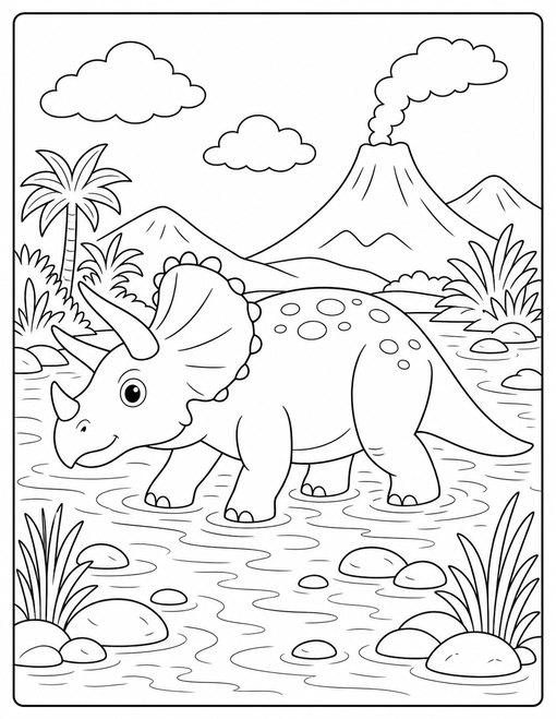 Triceratops River Crossing