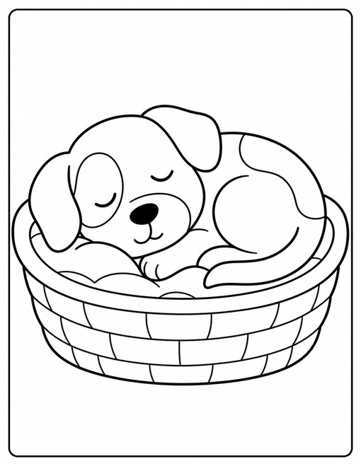 Sleepy Puppy Basket