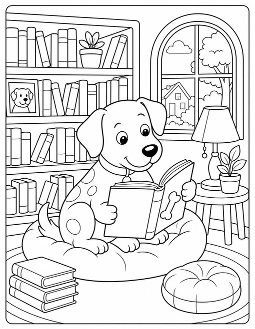 Dog Library Reading