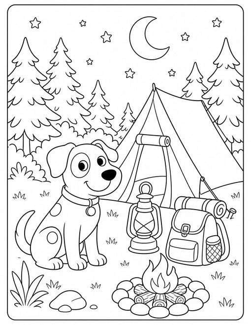 Dog Camping Forest