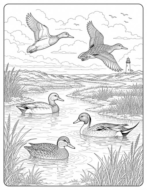 Duck Flock Estuary