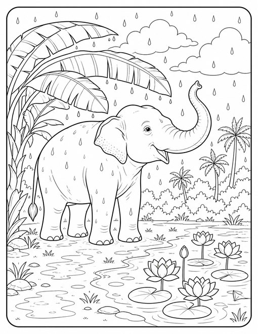 Elephant Monsoon Rain