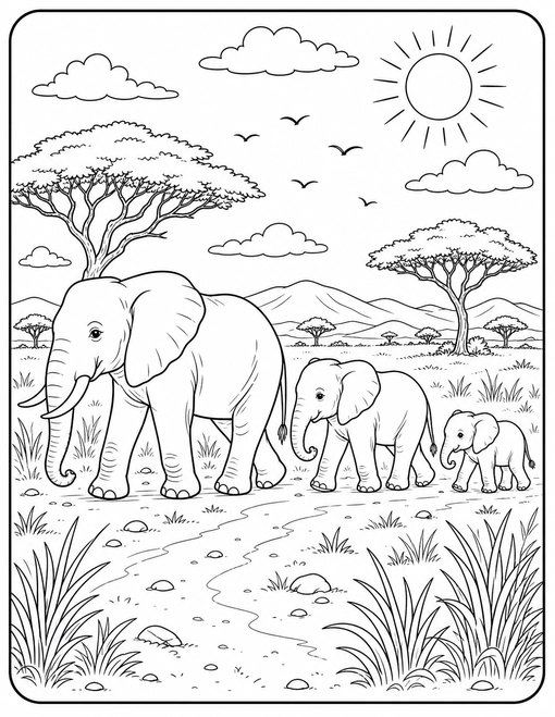 Elephant Sunset March