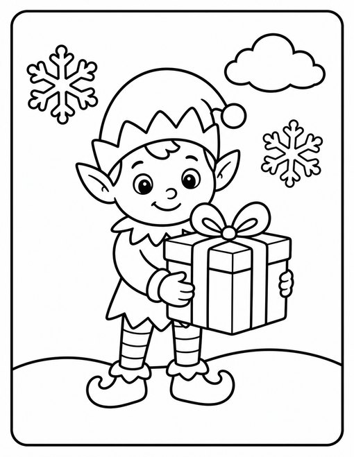 Elf With Present