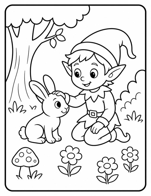 Woodland Elf And Rabbit