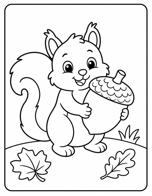 Squirrel Holding Acorn