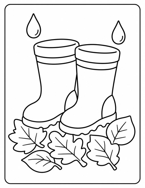 Rubber Boots In Leaves