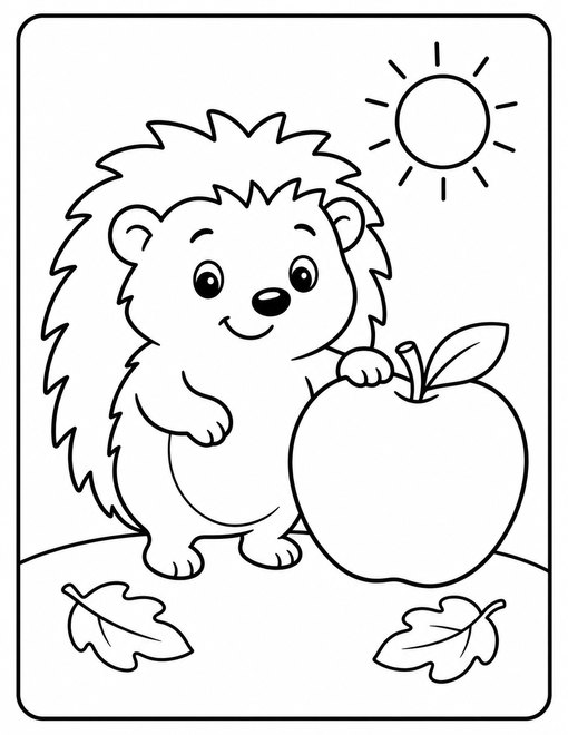 Hedgehog With Apple