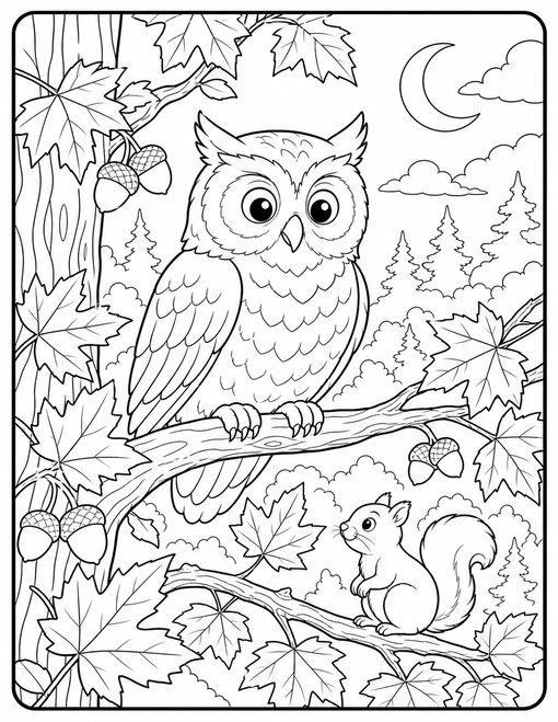 Owl In Maple Tree