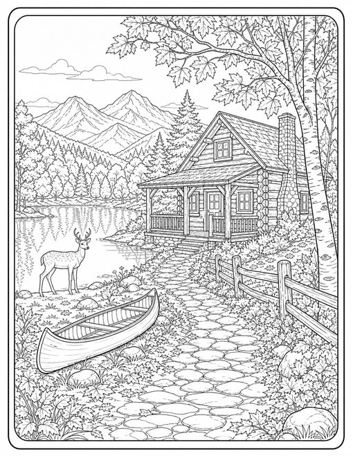 Mountain Cabin In Fall