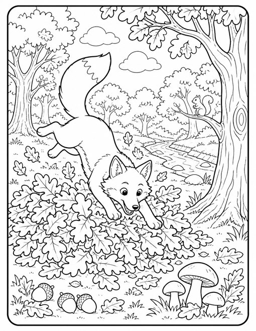 Fox Autumn Leaves